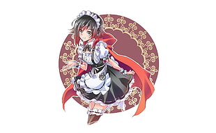 female anime wearing maid dress HD wallpaper