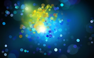 blue and yellow light particle HD wallpaper