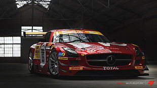 red stock car, Mercedes-Benz, supercars HD wallpaper