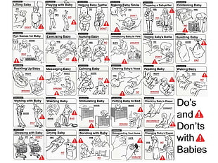 Do's and Don'ts with babies illustration HD wallpaper