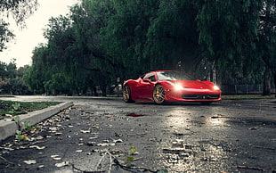 red sports car, Klässen iD, Ferrari, Ferrari 458 Italia, car HD wallpaper
