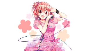 Anime character holding a mic photo HD wallpaper