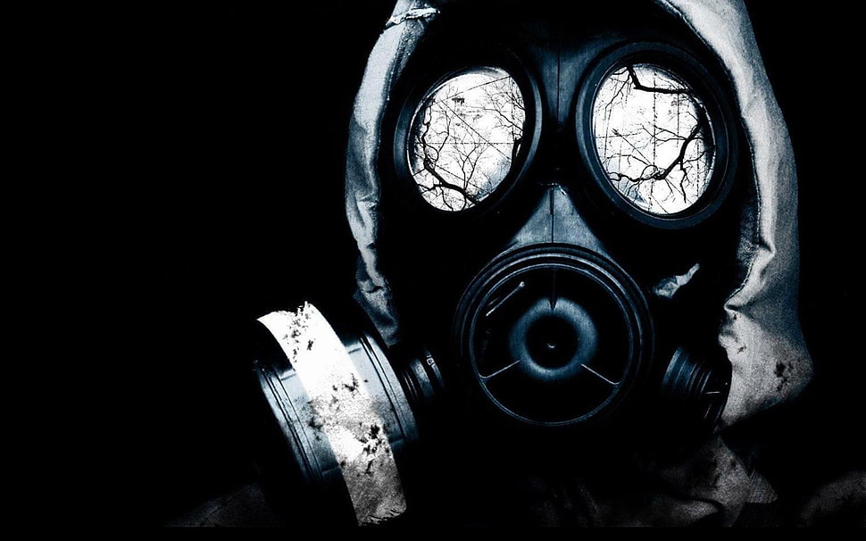 black and grey gas mask, gas masks HD wallpaper