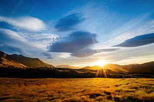 golden hour photo of land during daytime