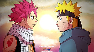 Naruto and Natsu wallpaper, Uzumaki Naruto, Naruto Shippuuden, Dragneel Natsu, Fairy Tail HD wallpaper