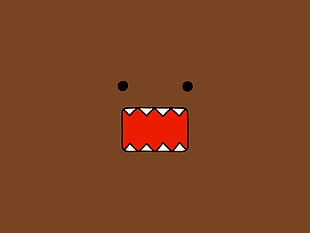 black and red iPhone case, Domo, brown, face, drawing HD wallpaper