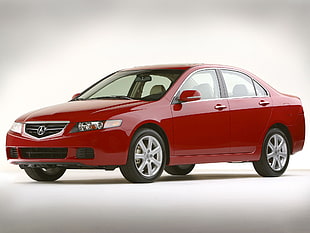 red Acura sedan HD wallpaper