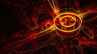 red and orange abstract painting HD wallpaper