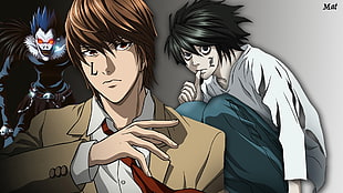 brown haired male anime character illustration, Death Note HD wallpaper