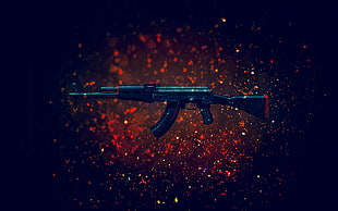 black and brown Kalashnikov rifle HD wallpaper