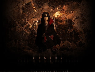 Naruto Genius Uchiha Itachi, Naruto Shippuuden, Uchiha Itachi, Akatsuki, grunge