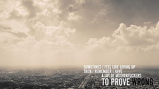 bird's eye vie city quote text overlay