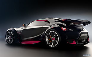 black and pink coupe advertisement, Citroen Survolt, car, race cars, electric car