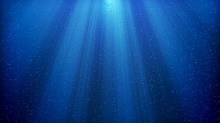 blue light ray, water, bubbles, artwork HD wallpaper