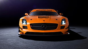 orange Mercedes-Benz car, Mercedes-Benz, car HD wallpaper