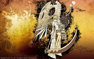 female anime character holding scythe illustration, Soul Eater, Maka, anime, anime girls HD wallpaper