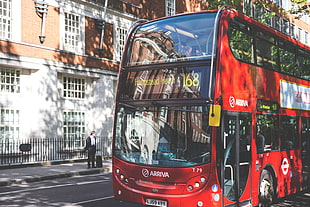 red and black Arriva bus HD wallpaper