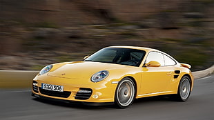 yellow Porsche Cayman coupe, Porsche 911, car, yellow cars HD wallpaper