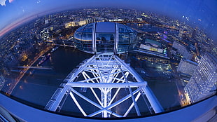 blue and white metal frame, London, England, city, cityscape HD wallpaper