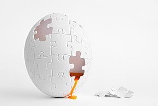 white puzzle egg illustration, digital art, creativity, puzzles, eggs