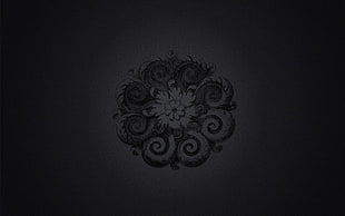 white and black floral illustration, digital art, pattern