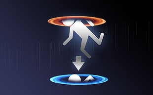 orange and blue portal illustration, anime, Valve Corporation, technology, Portal (game)