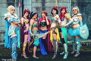 assorted women's fantasy costumes HD wallpaper