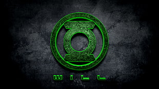 green and black car steering wheel cover, Green Lantern, DC Comics, logo HD wallpaper