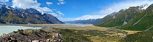 white and blue above ground pool, New Zealand, Mt Cook, landscape