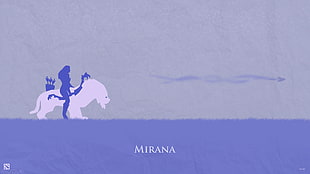 silhouette of Mirana character throwing arrow HD wallpaper