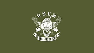 USCM Bug Hunters logo, aliens, minimalism, simple background HD wallpaper