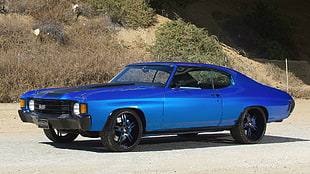 blue Chevrolet Camaro SS