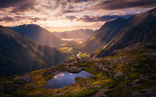 green hill, landscape, nature, mountains, Norway