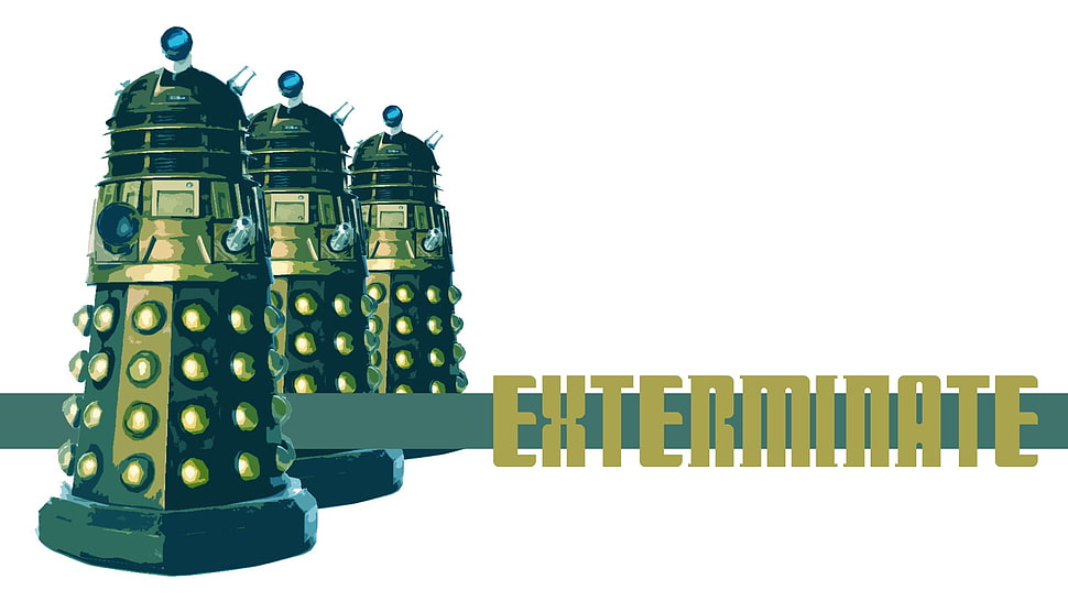 three brown glass insulators, Doctor Who, Daleks HD wallpaper