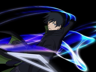photo of male anime wearing black coat digital wallpaper HD wallpaper