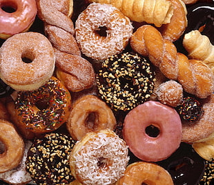 assorted flavor of doughnuts HD wallpaper