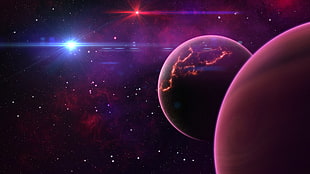 space craft near planets digital wallpaper HD wallpaper