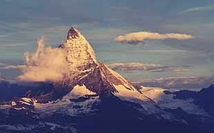 snow covered mountain, mountains, nature, landscape, sky