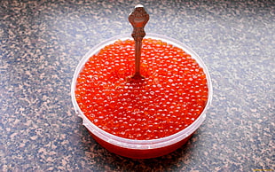 brown caviar with spoon HD wallpaper