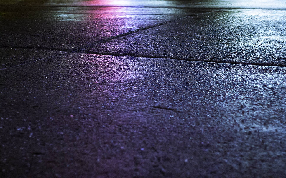 gray concrete road, urban, asphalt, lights HD wallpaper