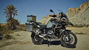 black and grey sports bike, BMW, GS 1200R, desert, motorcycle HD wallpaper