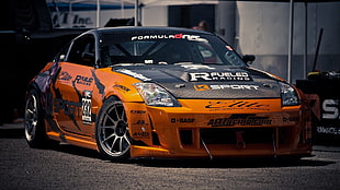 orange and gray sports car, Nissan 350Z, car, vehicle, orange cars