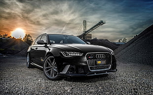 black Audi sedan, car, Audi, O.CT Tuning, Audi RS6