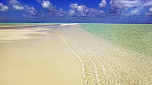 ocean wave, sky, clouds, beach, horizon