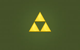 yellow triangle logo, The Legend of Zelda, Triforce, minimalism, video games HD wallpaper