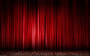 red curtain on stage HD wallpaper