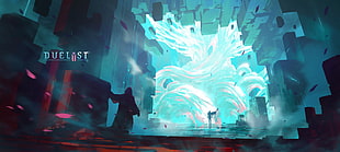 white and black abstract painting, Duelyst, video games, artwork, digital art HD wallpaper