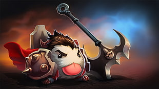 monster with battleaxe illustration, League of Legends, Darius, Poro