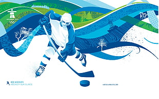 Ice hockey player illustration HD wallpaper