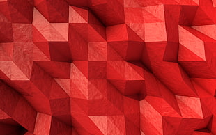 red and black area rug, low poly, brown background HD wallpaper
